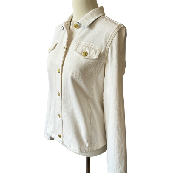 J MCLAUGHLIN COLBY JEANS JACKET BOXY CHIC PREPPY CASUAL CLASSIC TIMELESS NWOT S - Picture 5 of 12